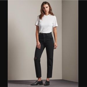 AG Adriano Goldschmied Black Phoebe Distressed High Waist Tapered Leg Jeans 23"